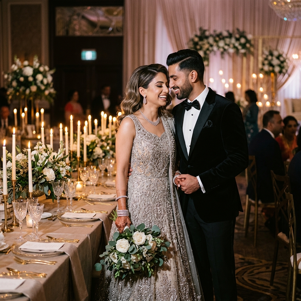 Valima couple reception portrait